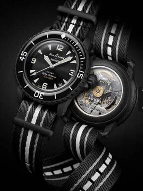 Swatch X Blancpain Scuba Fifty Fathoms Black Bioceramic Case with Two-Tone...